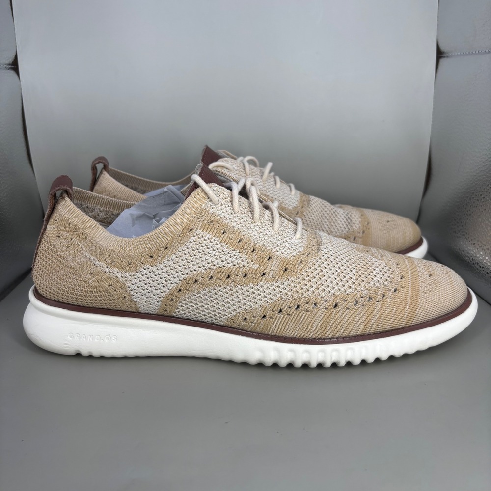Cole Haan Zerogrand Stitchlite Wingtip Oxford Tan Beige Mens 10M C27945